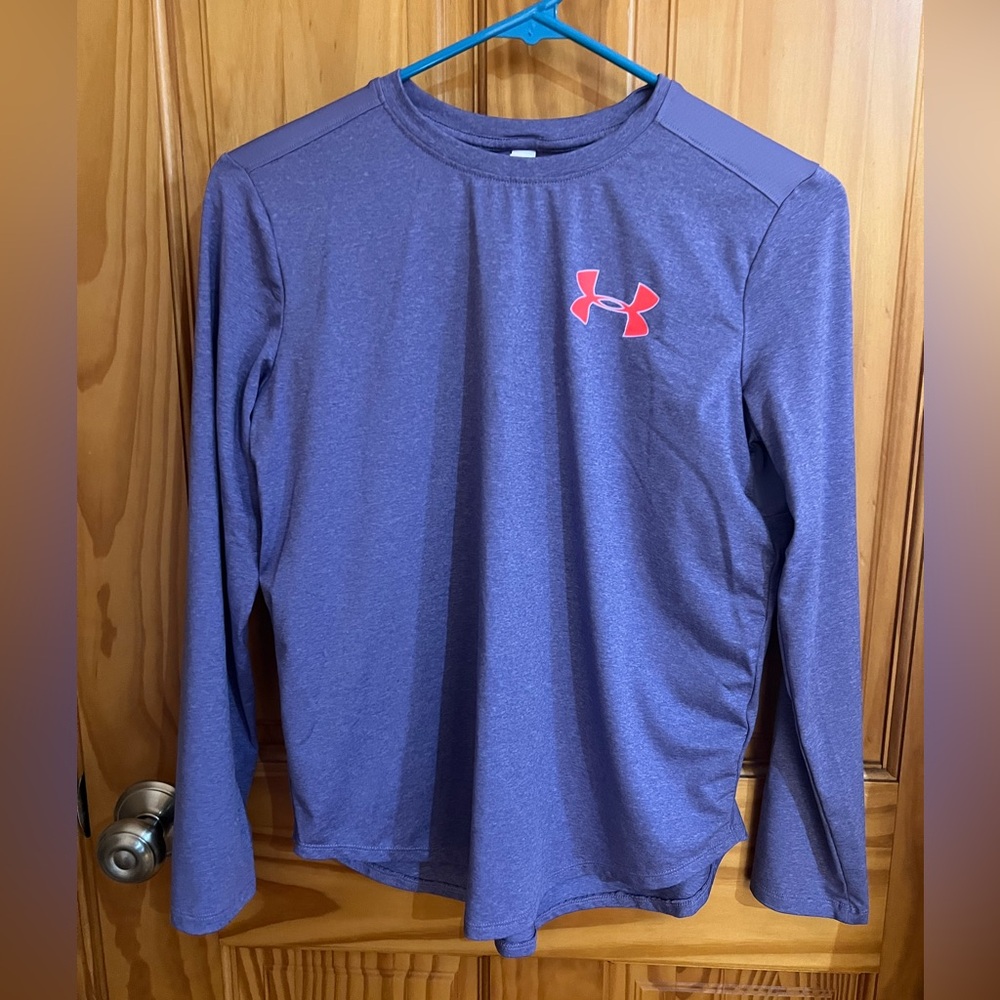 Long Sleeve Under Armour Heat Gear Purple Shirt Youth XL